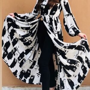 Printed Front Slit Floor Length Rayon Cotton