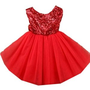 Red Net Fabric Baby Frock